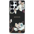 Samsung Galaxy S25 Ultra Guess Grained Printed Flower Pattern Cover - MagSafe-kompatibel - Sort