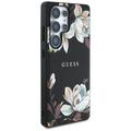 Samsung Galaxy S25 Ultra Guess Grained Printed Flower Pattern Cover - MagSafe-kompatibel - Sort