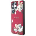 Samsung Galaxy S25 Ultra Guess Grained Printed Flower Pattern Cover - MagSafe-kompatibel