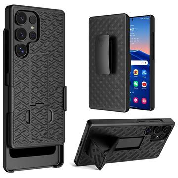 Samsung Galaxy S25 Ultra Hybrid Cover med Bælteklips - Grå