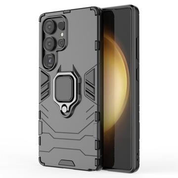 Samsung Galaxy S25 Ultra Hybrid Cover med Ring Holder - Sort