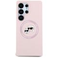 Samsung Galaxy S25 Ultra Karl Lagerfeld Double Heads Flydende Silikone MagSafe Cover - Pink