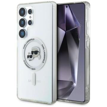 Samsung Galaxy S25 Ultra Karl Lagerfeld IML Karl&Choupette Heads Cover - MagSafe-kompatibel - Gennemsigtig