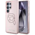 Samsung Galaxy S25 Ultra Karl Lagerfeld Rhinestones Karl Head Logo Cover - Pink