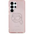 Samsung Galaxy S25 Ultra Karl Lagerfeld Rhinestones Karl Head Logo Cover - Pink