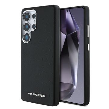 Samsung Galaxy S25 Ultra Karl Lagerfeld Saffiano Metal Logo Cover - Sort