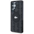 Samsung Galaxy S25 Ultra Lacoste Monogram med Sølv Krokodille Logo Cover - MagSafe-kompatibel - Sort