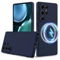 Samsung Galaxy S25 Ultra Liquid Silikone Cover - MagSafe Kompatibel - Mørkeblå