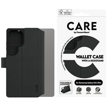 Samsung Galaxy S25 Ultra PanzerGlass Care Feature Pung etui med stativ - Sort