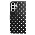 Samsung Galaxy S25 Ultra Pung Etui med Prikket Mønster - Sort