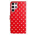 Samsung Galaxy S25 Ultra Pung Etui med Prikket Mønster - Rød