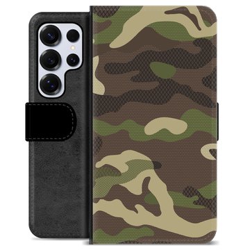 Samsung Galaxy S25 Ultra Premium Flip Cover med Pung - Camo