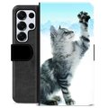 Samsung Galaxy S25 Ultra Premium Flip Cover med Pung - Kat
