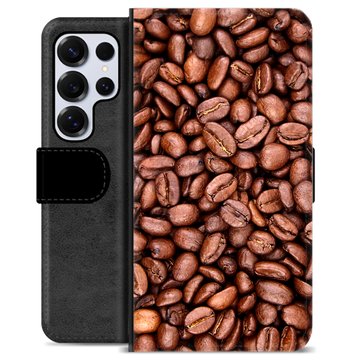 Samsung Galaxy S25 Ultra Premium Flip Cover med Pung - Kaffebønner