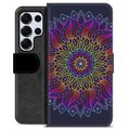 Samsung Galaxy S25 Ultra Premium Flip Cover med Pung - Farverig Mandala