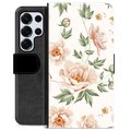 Samsung Galaxy S25 Ultra Premium Flip Cover med Pung - Floral