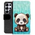 Samsung Galaxy S25 Ultra Premium Flip Cover med Pung - Panda