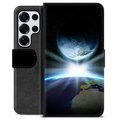 Samsung Galaxy S25 Ultra Premium Flip Cover med Pung - Verdensrum