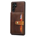 Samsung Galaxy S25 Ultra Retro Style Cover med Pung - Brun