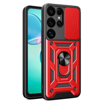 Samsung Galaxy S25 Ultra Roterende Ring Hybrid Cover med Kameraskjold