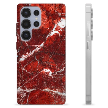Samsung Galaxy S25 Ultra TPU Cover - Rød Marmor