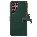 Samsung Galaxy S25 Ultra Læderpung med RFID - Grøn