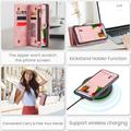Samsung Galaxy S25+ Caseme 008 2-i-1 Multifunktionel Pung - Pink