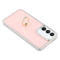 Samsung Galaxy S25+/S24+ CrystalGlow Hybrid Cover med Ringholder - Pink