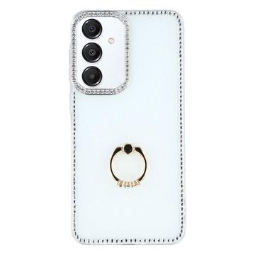 Samsung Galaxy S25+/S24+ CrystalGlow Hybrid Cover med Ringholder - Hvid
