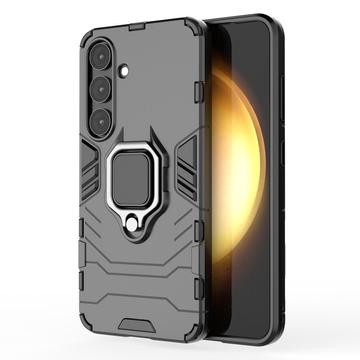 Samsung Galaxy S25+ Hybrid Cover med Ring Holder - Sort