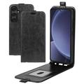 Samsung Galaxy S25+ Vertikal Flip Taske med Kortholder - Sort