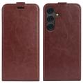Samsung Galaxy S25+ Vertikal Flip Taske med Kortholder - Brun