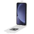 Samsung Galaxy S25+ Vertikal Flip Taske med Kortholder - Hvid