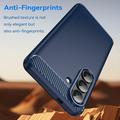 Samsung Galaxy S26/S26 Pro Børstet TPU Cover - Karbonfiber - blå