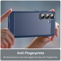 Samsung Galaxy S26/S26 Pro Børstet TPU Cover - Karbonfiber - blå