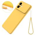 Samsung Galaxy S26 Edge Flydende silikone cover med håndrem - gul