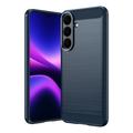 Samsung Galaxy S26 FE Børstet TPU Cover - Karbonfiber - blå