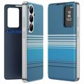Samsung Galaxy S26 FE Smart View-klapetui med ternet mønster og kortholder - Blå