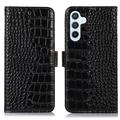 Samsung Galaxy S26 FE Crocodile Series Læderpung med RFID - Sort