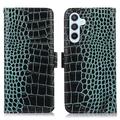 Samsung Galaxy S26 FE Crocodile Series Læderpung med RFID - Grøn