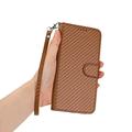 Samsung Galaxy S26 Pro Premium Wallet-etui med rem - kulfiberstruktur - Kulstofkaffe
