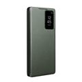 Samsung Galaxy S26 Qialino Smart View Flip Lædercover - Grøn