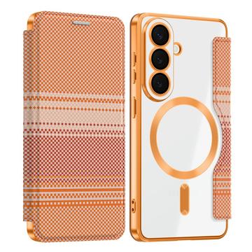 Samsung Galaxy S26 Stilfuldt magnetisk flip-etui med RFID-kortpladser - orange