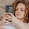 Samsung Galaxy S26 Ultra Børstet TPU Cover - Karbonfiber - Sort