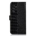 Samsung Galaxy S26 Ultra Crocodile Series Læderpung med RFID - Sort