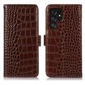 Samsung Galaxy S26 Ultra Crocodile Series Læderpung med RFID - Brun