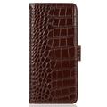 Samsung Galaxy S26 Ultra Crocodile Series Læderpung med RFID - Brun