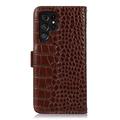 Samsung Galaxy S26 Ultra Crocodile Series Læderpung med RFID - Brun