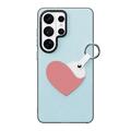 Samsung Galaxy S26 Ultra Dux Ducis Luvy cover med fingerring/håndrem - himmelblå / hjerte