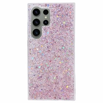 Samsung Galaxy S26 Ultra Glitter Flakes TPU Cover - Pink